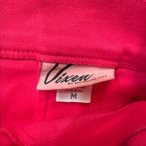Vixen by Micheline Pitt Bold Pink Cigarette Pants